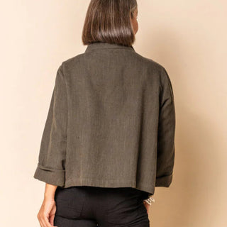 linen top - deacon - khaki