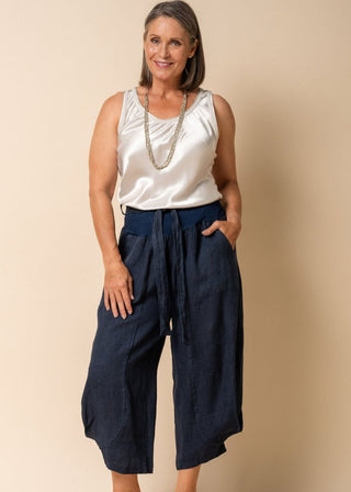 linen pants - addison - navy