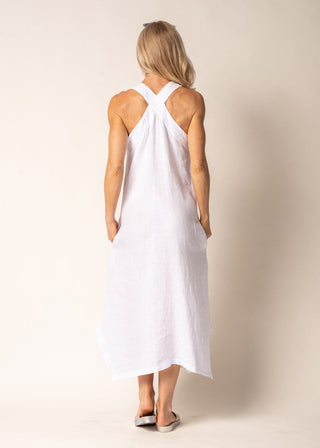 linen dress - dahlia - white