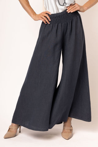 linen pants - diana - granite