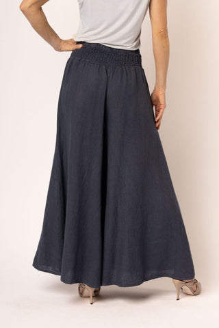 linen pants - diana - granite