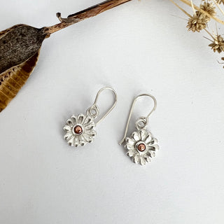 Sunflower earrings - sterling silver