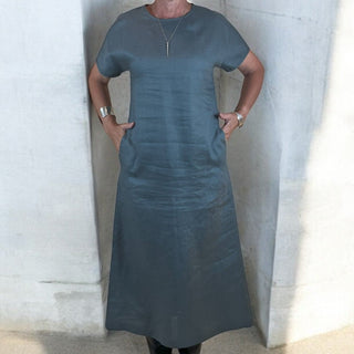 linen charcoal dress - eva