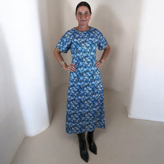 cotton blues dress - eva