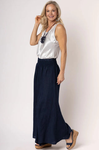 linen pants - diana - navy