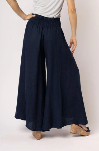 linen pants - diana - navy