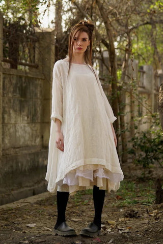 sylvie tunic - gauze linen - white